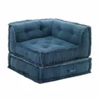 Corner Chaise Longue Sessel aus grauer, grüner oder blauer Baumwollfaser Viadurini