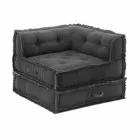 Corner Chaise Longue Sessel aus grauer, grüner oder blauer Baumwollfaser Viadurini