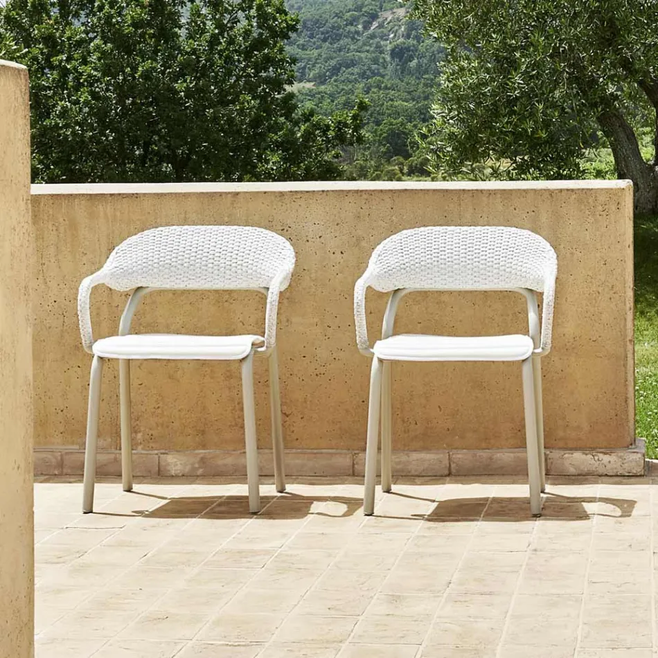 Outdoor-Sessel mit Sitzkissen Made in Italy - Noss by Varaschin Viadurini