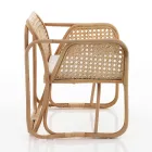 Outdoor- und Indoor-Rattan-Sessel und Saia-Stoffkissen – Voir Viadurini