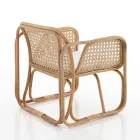 Outdoor- und Indoor-Rattan-Sessel und Saia-Stoffkissen – Voir Viadurini