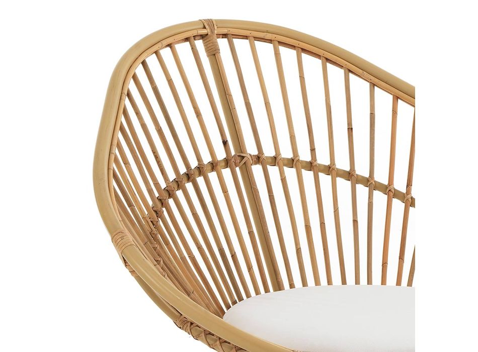 Outdoor- und Indoor-Sessel aus Rattan und Baumwollkissen – Ecrire Viadurini