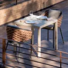 Outdoor-Sessel aus Aluminium und handgewebtem Olefil-Stoff – Reda Viadurini