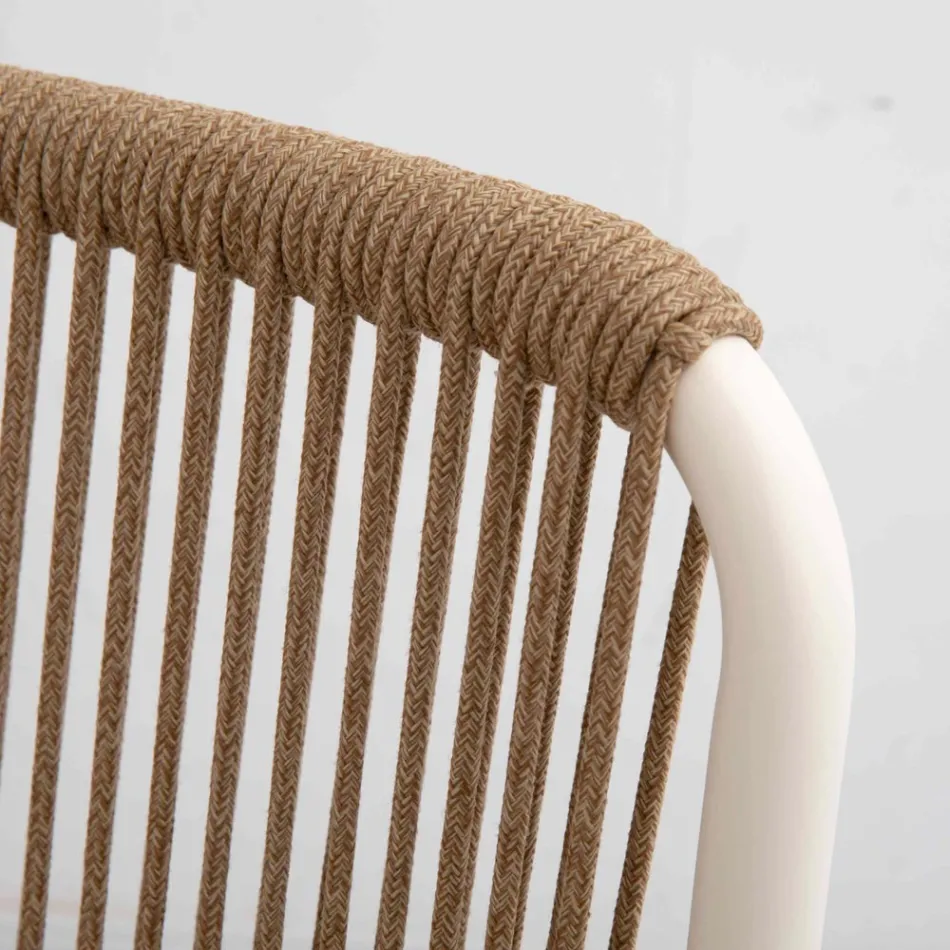 Outdoor-Sessel aus beigem Aluminium und Terra-Seil - Luxe Viadurini