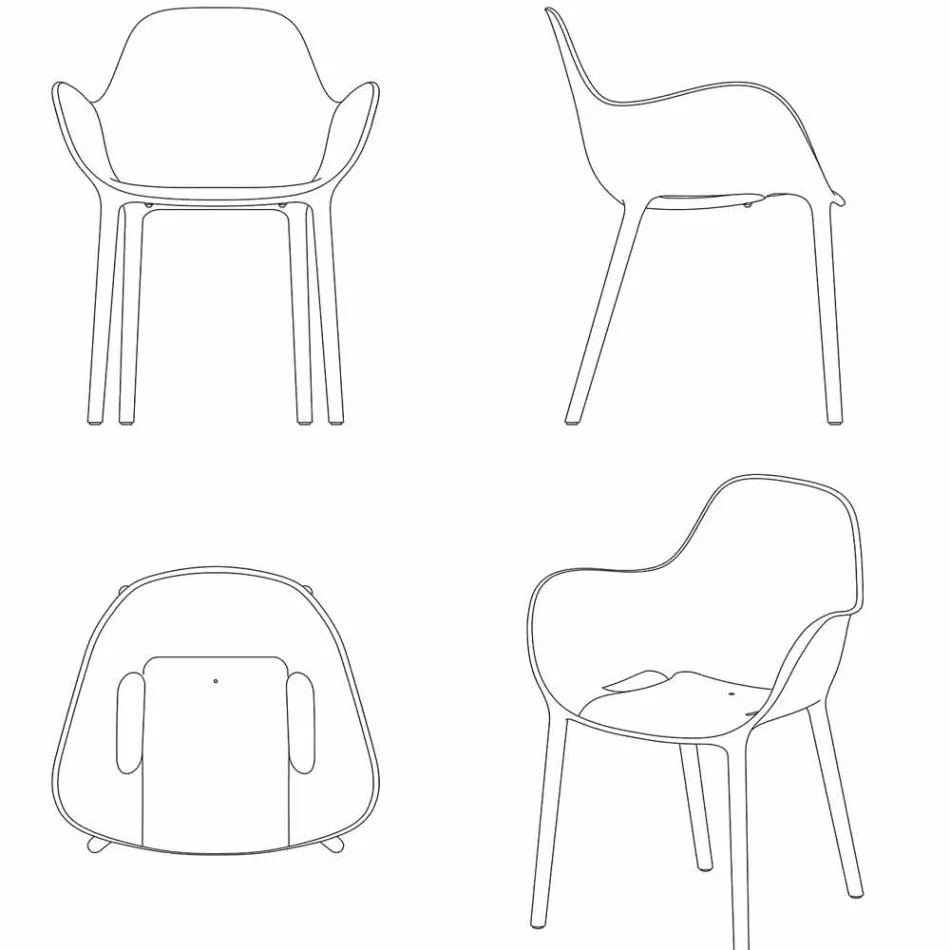 Sabinas Outdoor-Sessel Vondom, Polypropylen und Glasfaser Viadurini