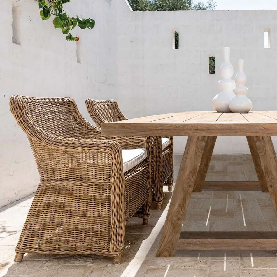 Gartensessel aus Kunstfasergeflecht Made in Italy - Tillie Viadurini