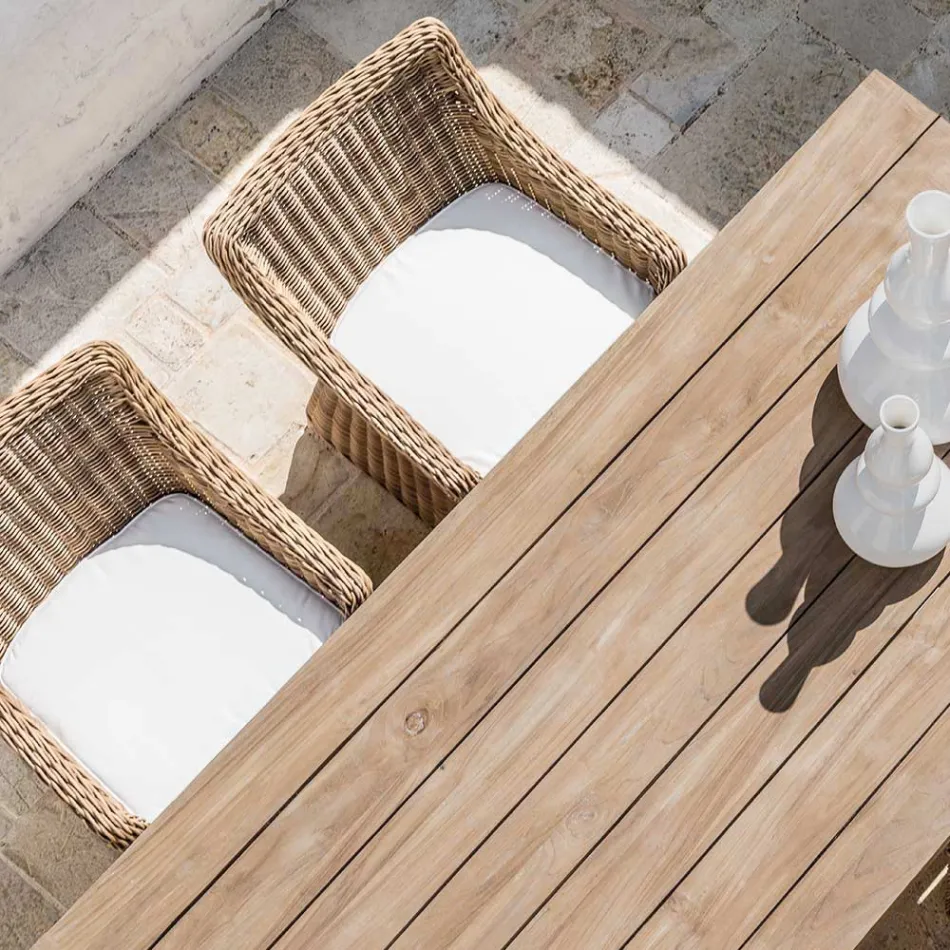 Gartensessel aus Kunstfasergeflecht Made in Italy - Tillie Viadurini