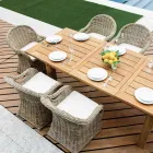 Gartensessel aus Holz und Faser in Grau Kubu - Lido Viadurini