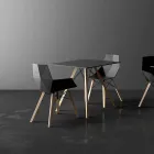 Design Wohnzimmer Sessel aus Polypropylen und Holz - Faz Wood von Vondom Viadurini
