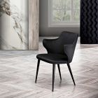 Eleganter Wohnzimmersessel aus farbigem Stoff und schwarzem Metall – Duchess Viadurini