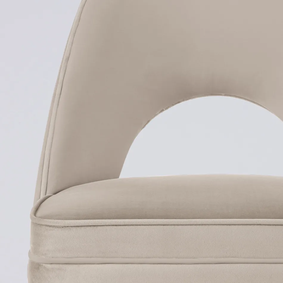 Wohnzimmersessel in verschiedenen Stoffen mit Holzschale - Edgar Viadurini