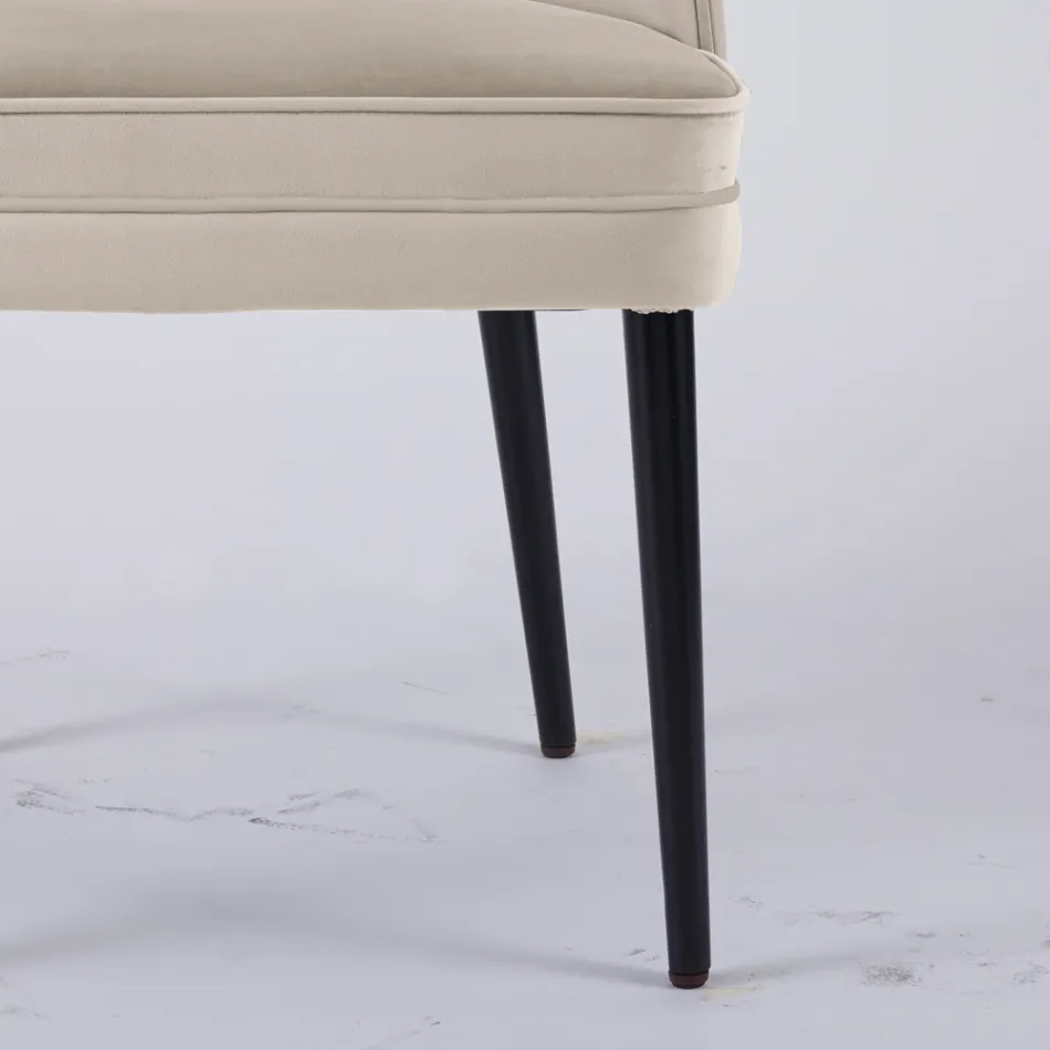 Wohnzimmersessel in verschiedenen Stoffen mit Holzschale - Edgar Viadurini