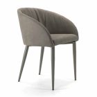 Gepolsterter Sessel mit Gestell aus lackiertem Stahl in Nerz oder Graphit – Tagata Viadurini