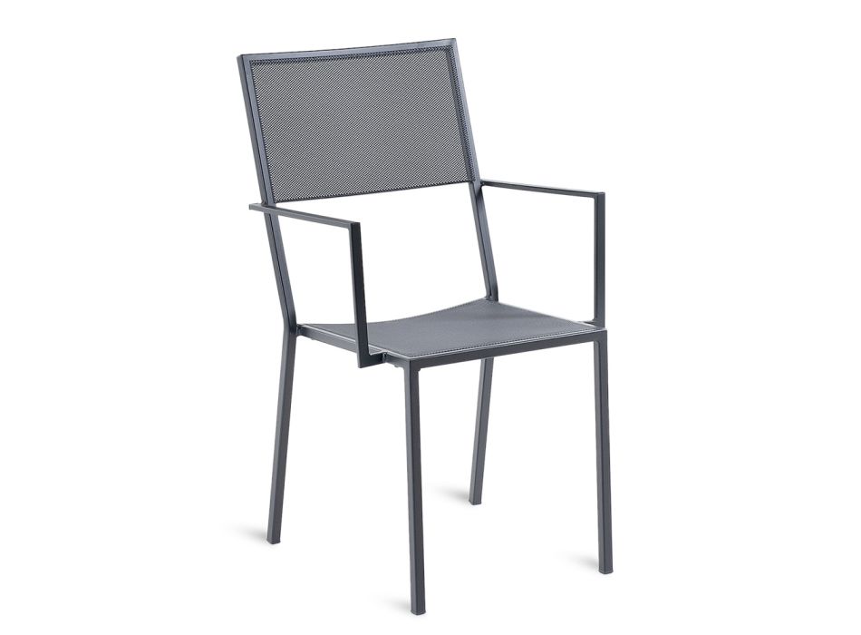 Stapelbarer Outdoor-Sessel mit Eisenstruktur Made in Italy - Woody Viadurini