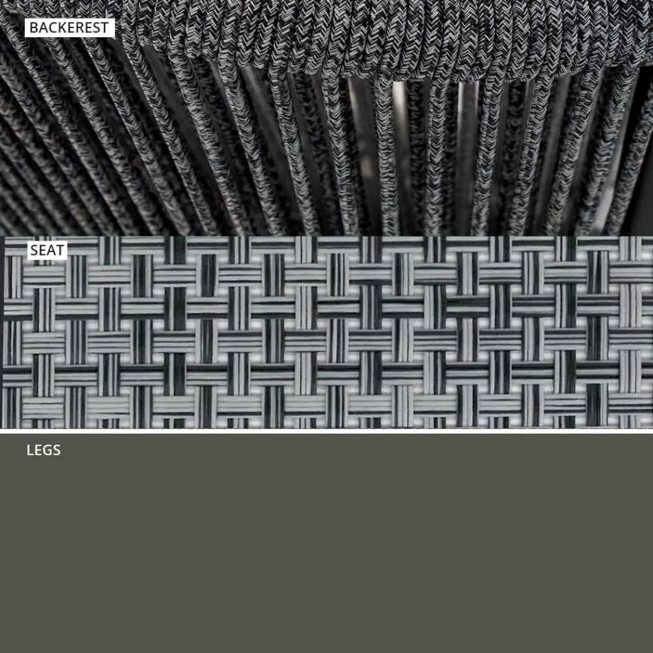 Stapelbarer Gartensessel aus Aluminium und Stoff - Smart By Varaschin Viadurini