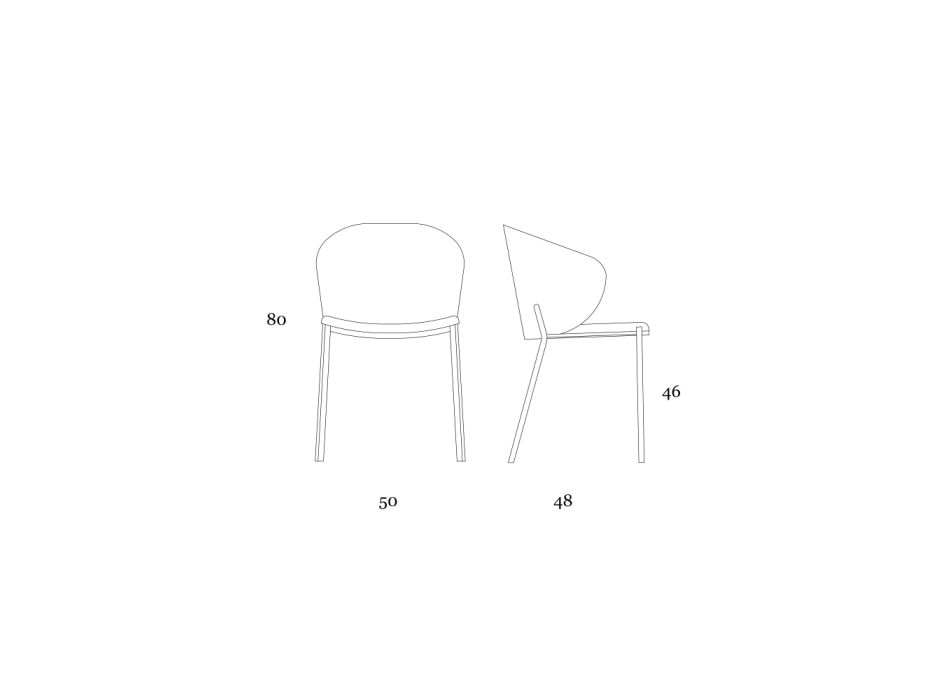 Sessel aus Metall und Sitz aus Neve-Kaschmir, hergestellt in Italien – Ivy Viadurini