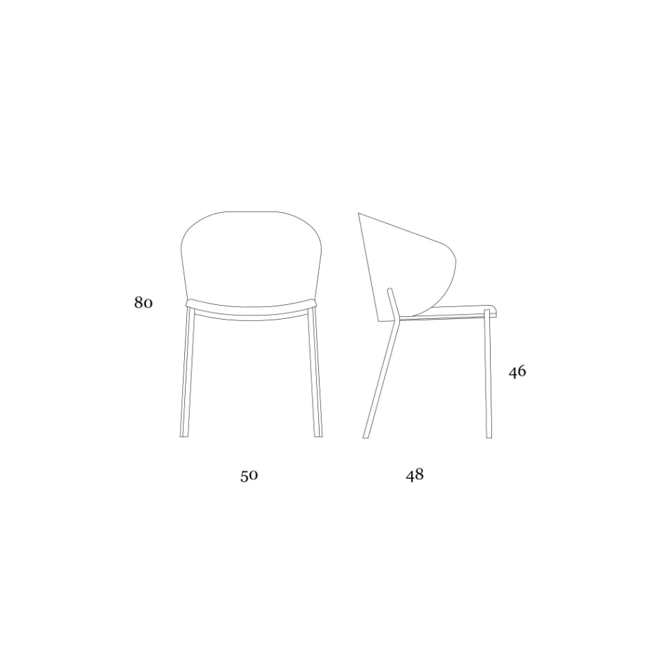 Sessel aus Metall und Sitz aus Neve-Kaschmir, hergestellt in Italien – Ivy Viadurini