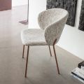 Sessel aus Metall und Sitz aus Neve-Kaschmir, hergestellt in Italien – Ivy