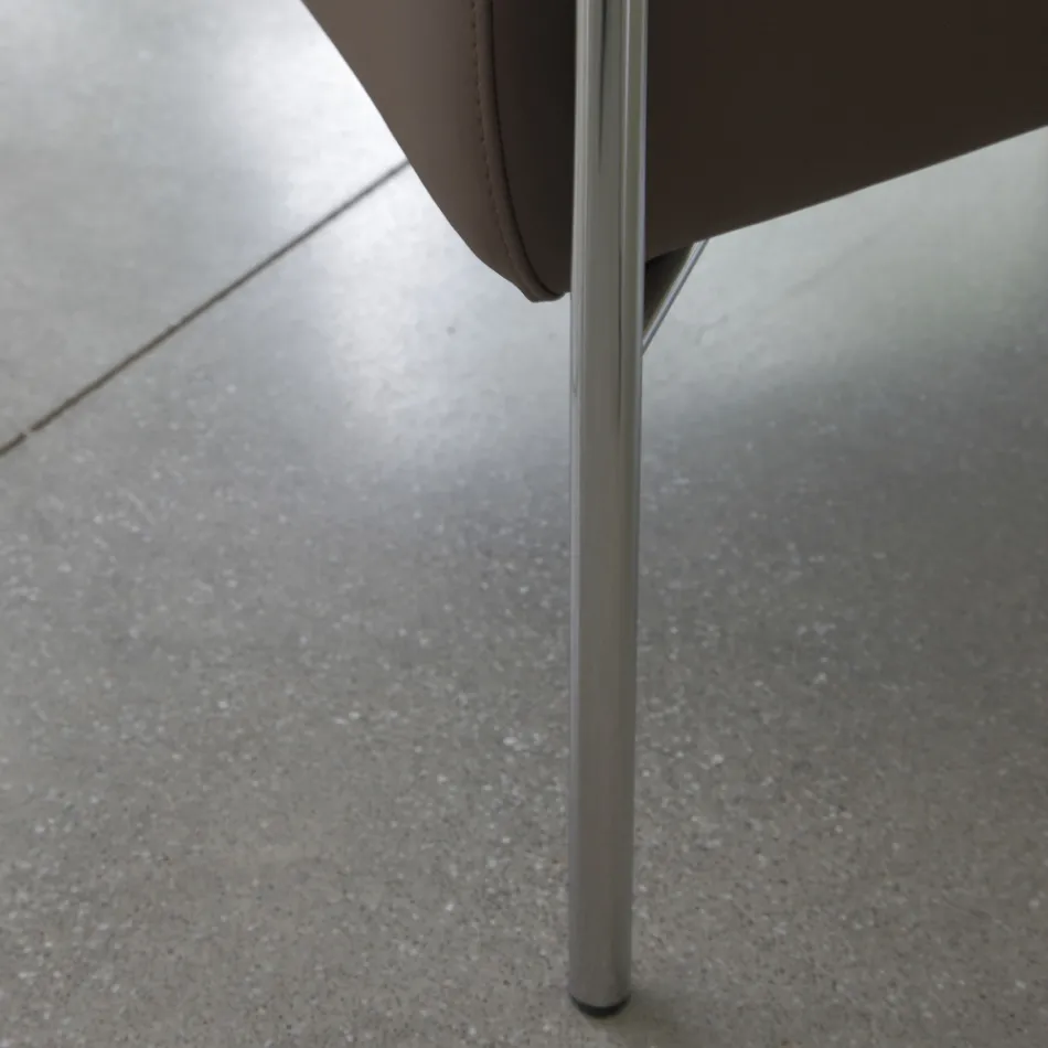 Metallsessel und Sitz aus Kunstleder, hergestellt in Italien – Minze Viadurini