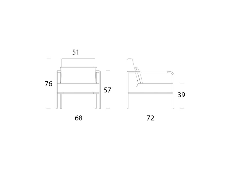 Metallsessel und Sitz aus Kunstleder, hergestellt in Italien – Minze Viadurini