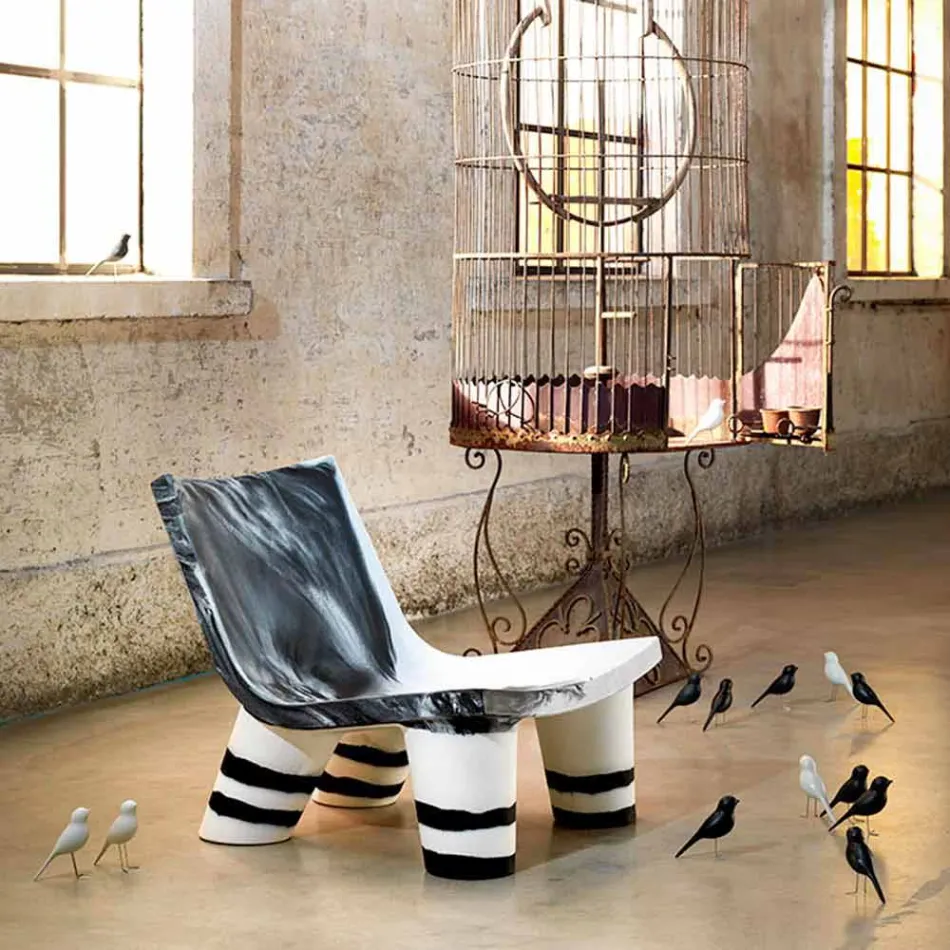 Schwarzer und schwarzer Slide Chair Lita Anniversary aus Italien Viadurini