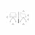 Drehbarer Bürosessel mit Rollen und Armlehnen Made in Italy - Felix Viadurini