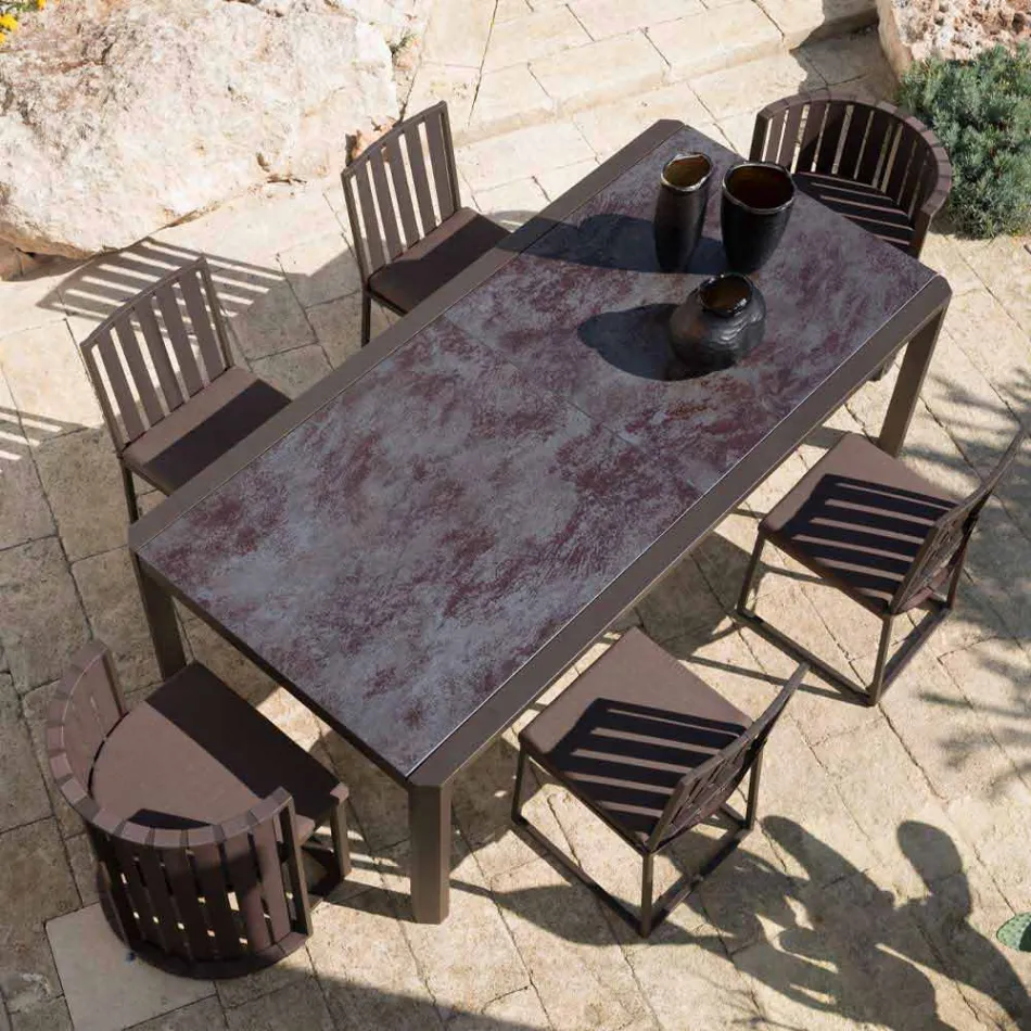 Outdoor Dining Armchair in Aluminium und Luxus Design Seile - Julie Viadurini