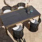 Outdoor Dining Armchair in Aluminium und Luxus Design Seile - Julie Viadurini