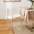 Transparenter Plexiglas-Sessel mit gepolsterter Sitzfläche, hergestellt in Italien – Caelia Viadurini