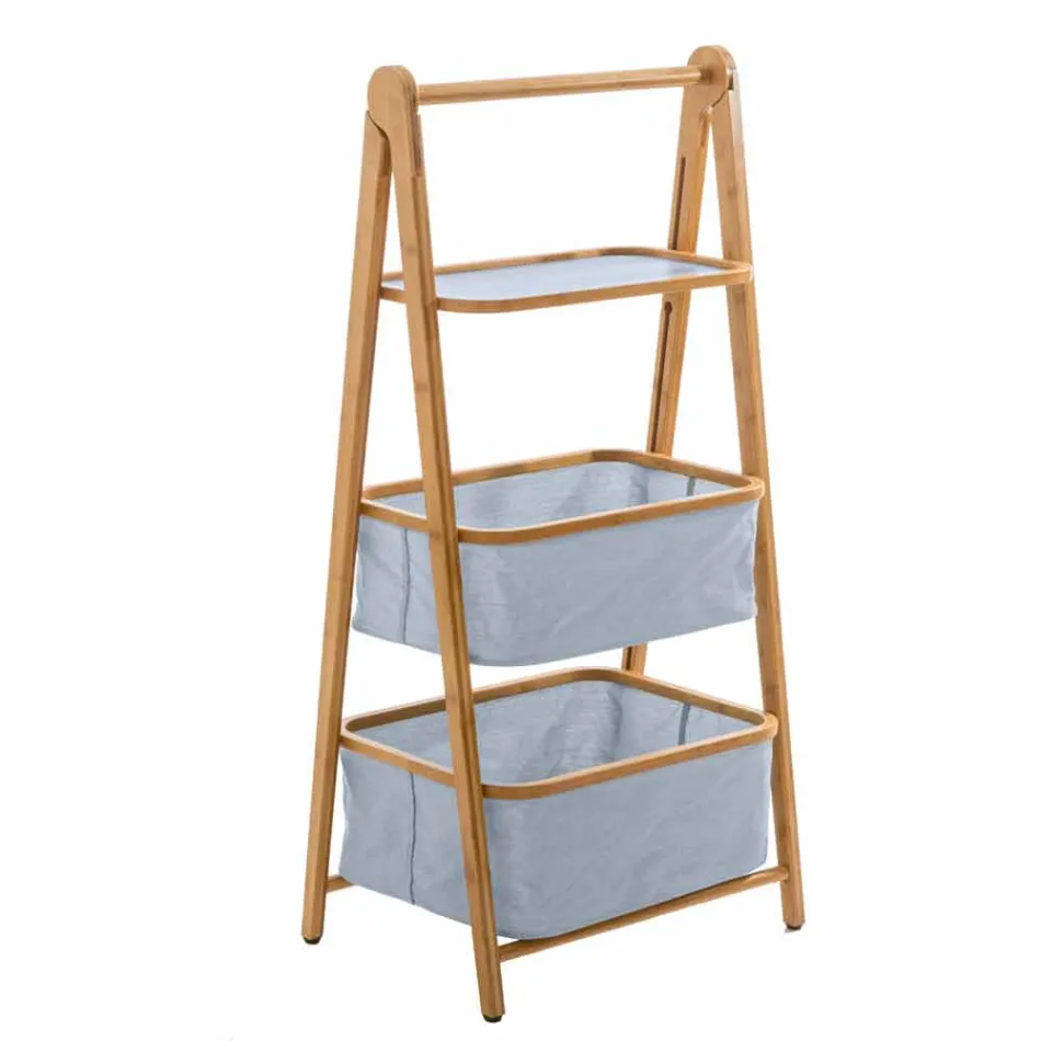 Design Badaccessoire-Halter aus Vercelli-Stoff und Bambus Viadurini