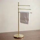 Vintage 3-armiger, freistehender Handtuchhalter aus Messing für Badezimmer – Brest Viadurini