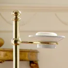 Bodenhandtuchhalter mit Vintage-Seifenschale aus Messing und Keramik – Rouen Viadurini