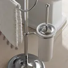 Bodenhandtuchhalter mit Vintage-Seifenschale aus Messing und Keramik – Rouen Viadurini