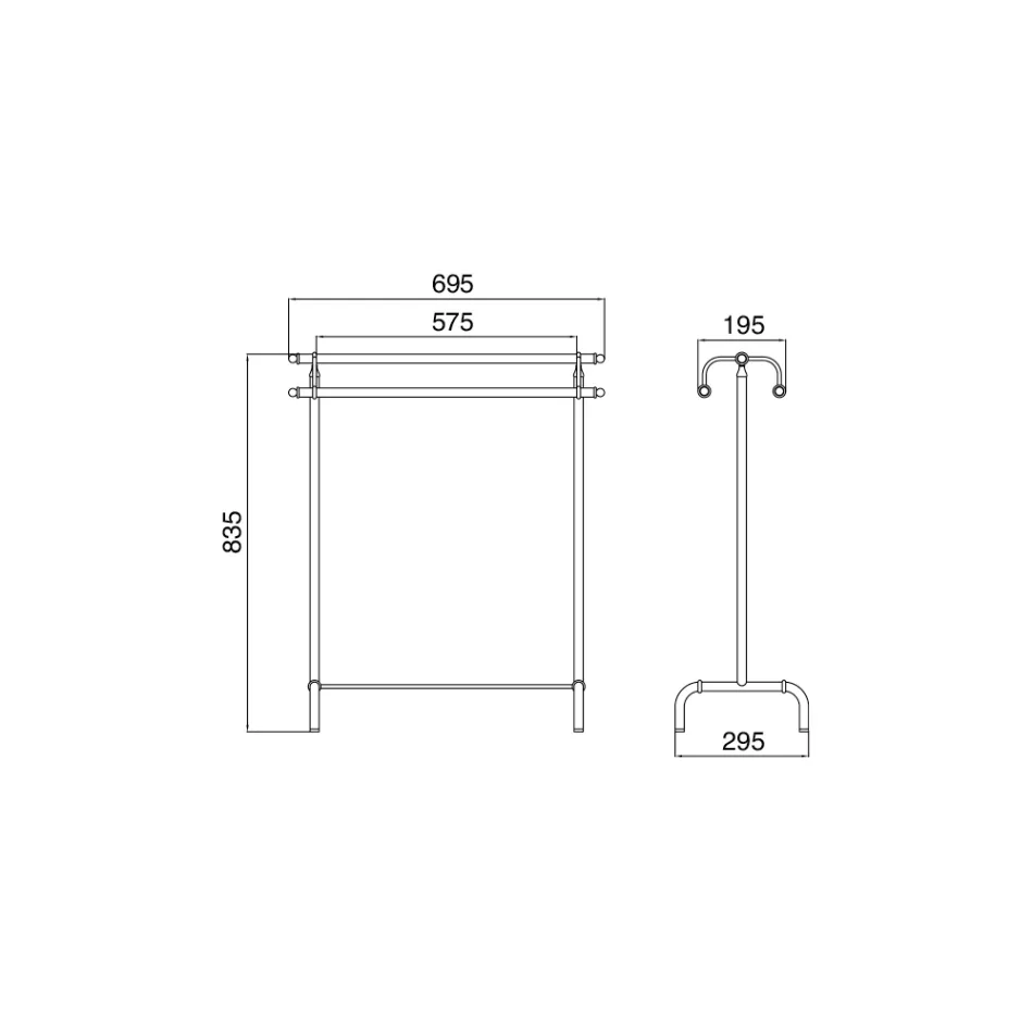 Bodenhandtuchhalter aus Messing im Vintage-Stil, hergestellt in Italien – Umaima Viadurini