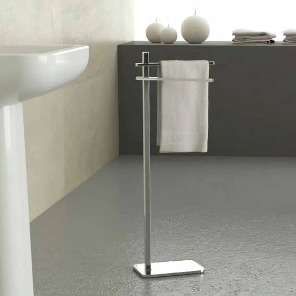 Moderner Handtuchhalter mit 2 Eisenarmen Made in Italy - Cali Viadurini