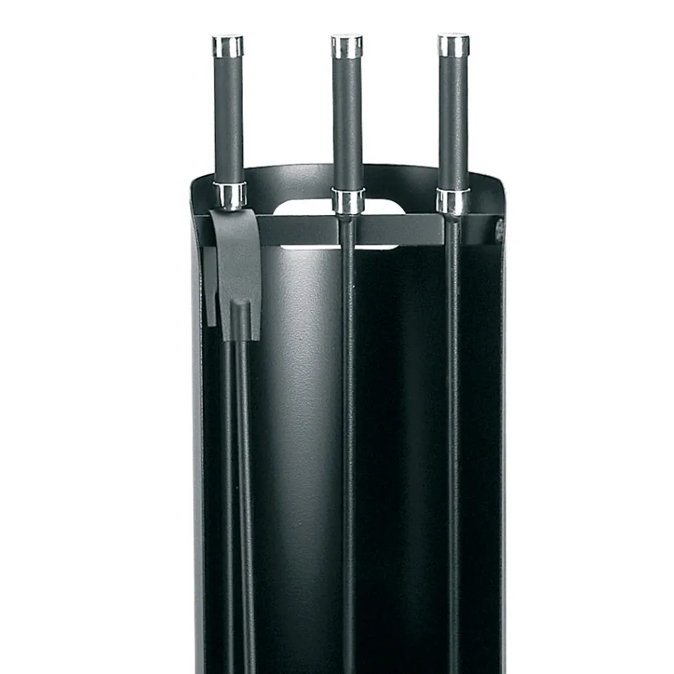 Werkzeughalter mit 3 Kaminbesteck aus Metall, hergestellt in Italien – Bazar Viadurini