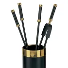 Werkzeughalter mit 4 Kaminzubehörteilen im Lieferumfang enthalten, hergestellt in Italien – Schlange Viadurini