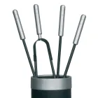 Werkzeughalter mit 4 Kaminzubehörteilen im Lieferumfang enthalten, hergestellt in Italien – Schlange Viadurini