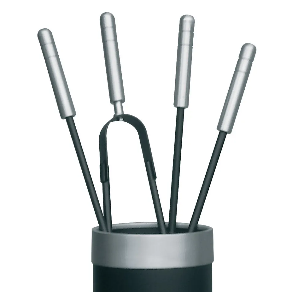 Werkzeughalter mit 4 Kaminzubehörteilen im Lieferumfang enthalten, hergestellt in Italien – Schlange Viadurini