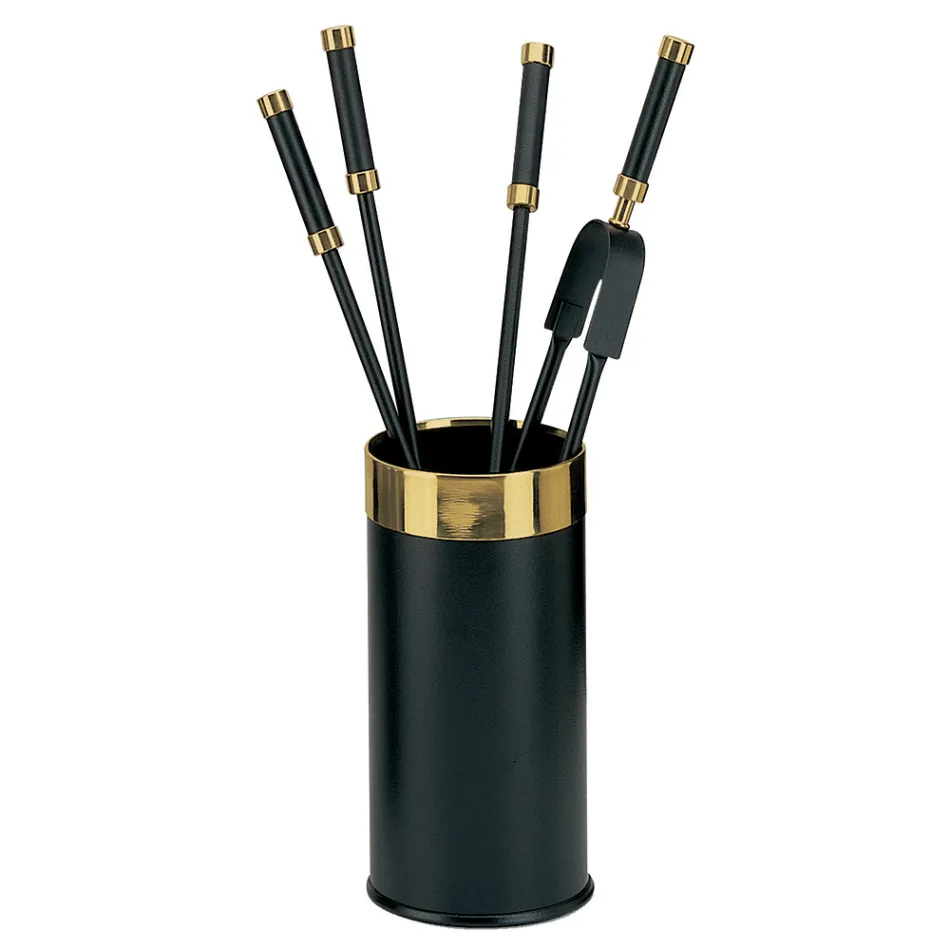 Werkzeughalter mit 4 Kaminzubehörteilen im Lieferumfang enthalten, hergestellt in Italien – Schlange Viadurini