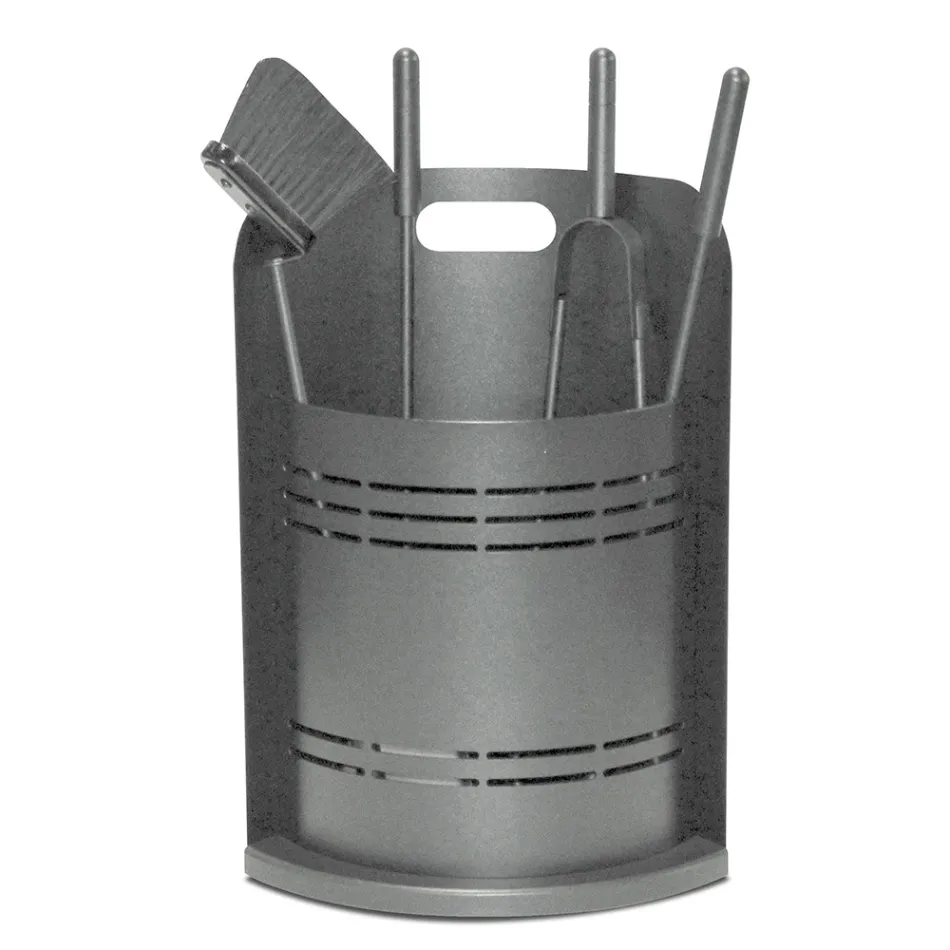 Fester Werkzeughalter mit 4 Werkzeugen für den Kamin, hergestellt in Italien – Bonsai Viadurini