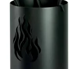 Werkzeughalter aus Metall mit 4 Zubehörteilen und Flamme, hergestellt in Italien – Fakir Viadurini