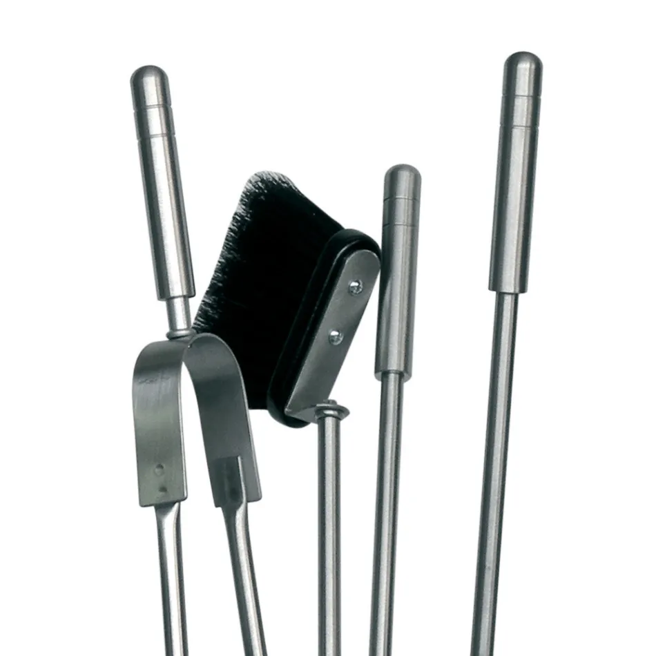 Kaminbesteckhalter mit 4 Werkzeugen im Lieferumfang enthalten, hergestellt in Italien – Merlo Viadurini