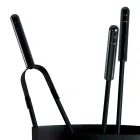 Metall-Kaminwerkzeughalter mit 4 Zubehörteilen, hergestellt in Italien – Canarino Viadurini