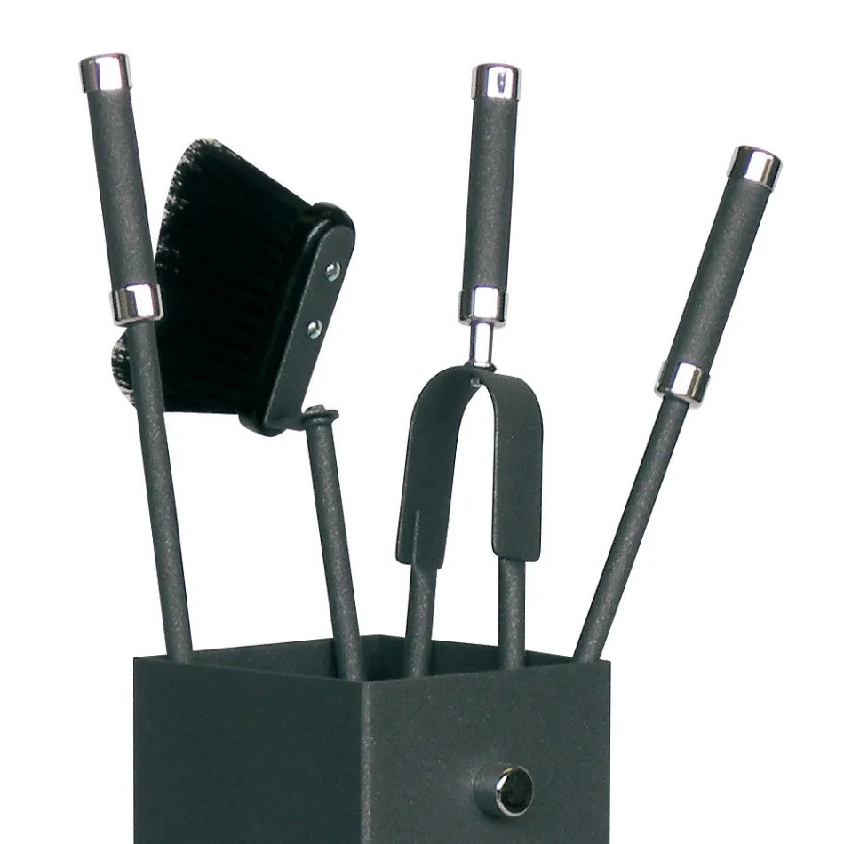 Quadratischer Werkzeughalter aus Metall und 4 Zubehörteile, hergestellt in Italien – Iena Viadurini