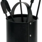 Runder Werkzeughalter aus Kunstleder mit Griff und 4 Zubehörteilen, hergestellt in Italien – Taube Viadurini