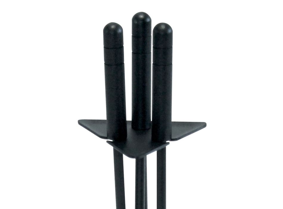Dreieckiger Werkzeughalter mit 3 Kaminbestecken, hergestellt in Italien – Tabu Viadurini