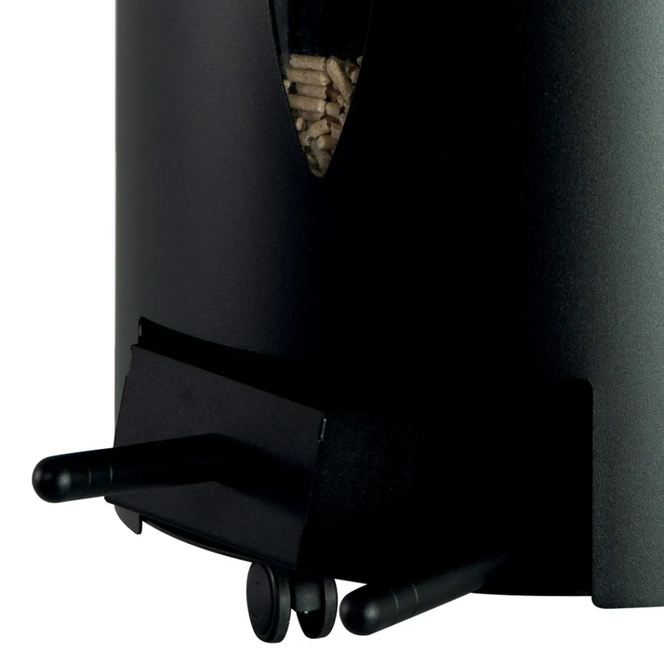 Pellethalter mit Deckel, Besen und Schaufel. Hergestellt in Italien – Cacatua Viadurini