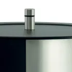 Pellethalter mit Rädern und Deckel aus Metall, hergestellt in Italien – Storch Viadurini