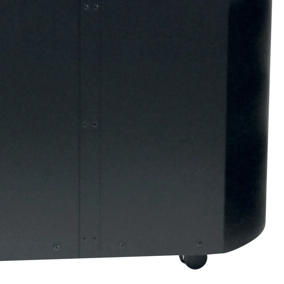 Pellethalter aus Metall mit Rädern und Holzdeckel, hergestellt in Italien – Bisonte Viadurini